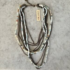 Sweet Lola Semi Precious Stone Multi-Strand Necklace Boho NWT